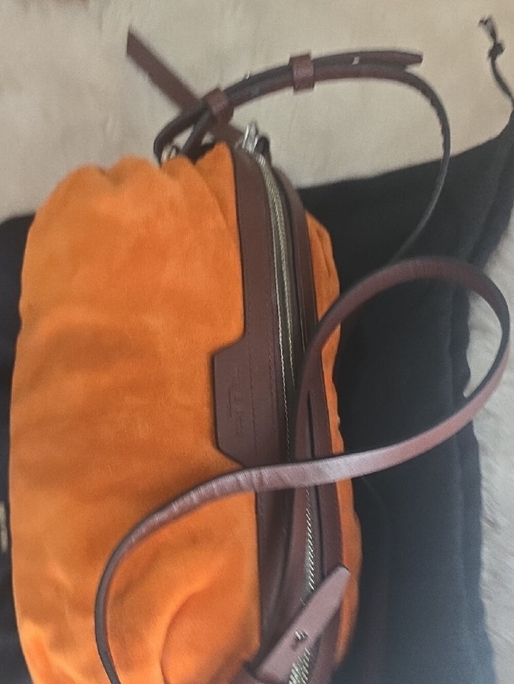 rag & bone Commuter Suede Bag with Brown Leather Trim - Picture 5 of 9